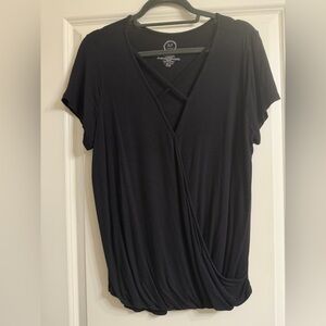 24/7 Maurice’s Criss Cross Black Short Sleeve Women's Top